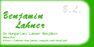 benjamin lahner business card